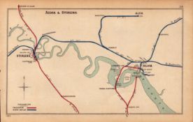 Alloa & Strling Scotland Antique Railway Junction Diagram-116.