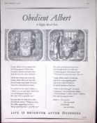 Guinness 1956 Original 70 Years-Old Print Obedient Albert- G.E.2368-A.
