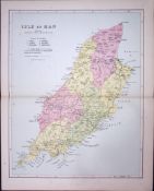 The Isle of Man 150 Years-Old 1875 Coloured Detailed Antique 1875 Map-31