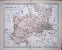 Middlesex & London 150 Years-Old 1875 Coloured Detailed Antique 1875 Map-62