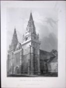 Aberdeen Cathedral Scotland Antique Victorian 152 Years-Old Engraving-8
