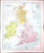 The British Isles & Ireland 150 Years-Old Coloured Antique 1875 Map-1