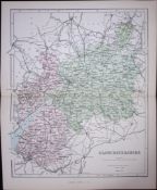 Gloucestershire 150 Years-Old 1875 Coloured Detailed Antique 1875 Map-50