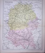 Wiltshire 150 Years-Old 1875 Coloured Detailed Antique 1875 Map-57