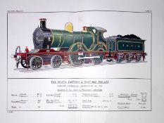 South Eastern & Chatham Railway Coloured Antique Book Plate.