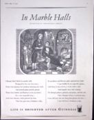 Guinness 1956 Original 69 Years-Old Print In Marble Halls- G.E.2365-A