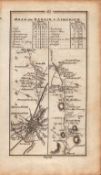 Ireland Rare Antique 1777 Road Map Dublin Limerick , Racool, Kill, Johnstown, Naas