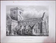 Iona Cathedral Argyll Scotland Antique Victorian 152 Years-Old Engraving-18