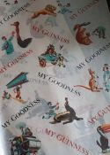 Guinness Wrapping Tissue Paper Sheet From 1950's Toucan, Ostrich and Seal Etc Rare Advertising