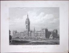 Glasgow University Scotland Antique Victorian 152 Years-Old Engraving-17
