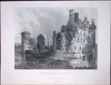 Caerlaveroc Castle Dumfries & Galloway Scotland Antique 152 Years-Old Engraving-14
