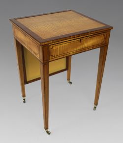 George III Sheraton Satinwood Writing Table