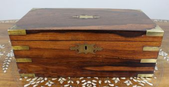 Antique Brass-Bound Rosewood Writing Slope, c.1850
