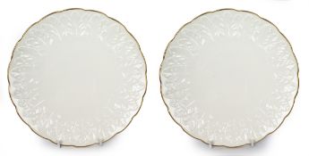 Pair of Royal Worcester Fern Leaf Plates