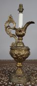 Late 19th c. Gilded Metal Ewer Lamp – Later Electrified