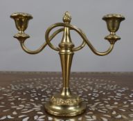 Vintage Gold-Plated Twin-Branch Candelabra