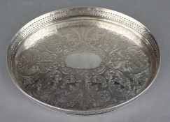 Small Silver Plated Cavalier Galleried Tray