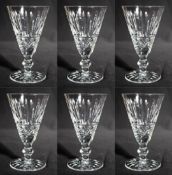 Set of 6 Vintage Waterford Cut Crystal Knopped Sherry Glasses