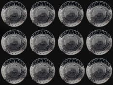 Set of 12 Unused Cut Crystal Dessert Plates