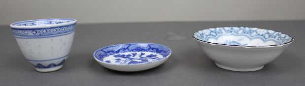 Collection of 3 Oriental Blue & White Porcelain Pieces