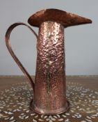 Large Arts & Crafts Hammered Copper Jug, c.1900