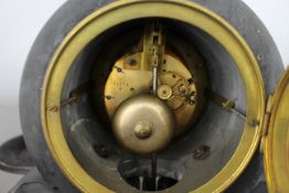 Mid-19th Century French Japy Frères Black Marble Clock Garniture Set