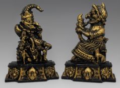 Vintage Cast Iron Punch & Judy Door Stops