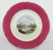 Victorian Staffordshire Cabinet Plate – Hand Painted Italianate c.1850