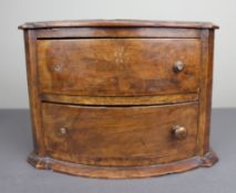 Small Walnut Two Drawer Table Chest