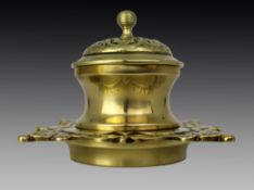 Antique Victorian Brass Inkwell