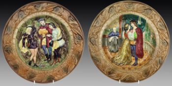 Pair of Beswick William Shakespeare Relief Chargers