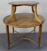 Antique Inlaid Satinwood Two Tier étagère Table