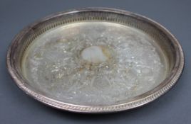 Vintage Silver Plated Circular Serving Tray