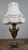 Large Vintage Bronze Table Lamp with Ornate Urn Base