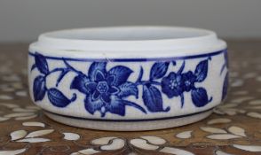 Victorian Blue & White Transfer-Printed Earthenware Bowl / Cachepot