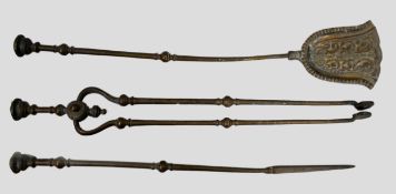 Antique Set of Brass Fire Irons | English, Late 19th Century
