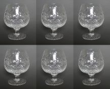 Set of 6 Stuart Beaconsfield Cut Brandy Glasses