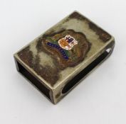 Enamel Australia Silver Plated Match Box Holder