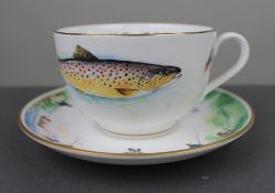 Royal Worcester Fishing Cup & Saucer