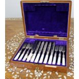 Antique Mother-of-Pearl Handled Cutlery Set by Whytock & Sons, Dundee