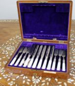 Antique Mother-of-Pearl Handled Cutlery Set by Whytock & Sons, Dundee