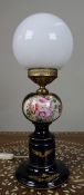 Vintage French-Style Porcelain Table Lamp with Floral Decoration