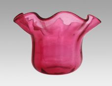 Victorian Cranberry Glass Ruffled Lampshade