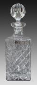 Vintage Zawiercie Polish Crystal Square Shaped Spirit Decanter