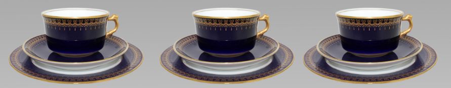 Set of 3 Romanov Collection Cobalt Blue Trios