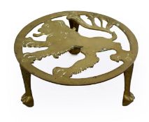 Vintage Brass Lion Form Trivet Stand