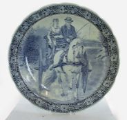 Large 20th c. Boch Delfts Blue & White Charger