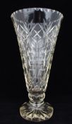 Edwardian Cut Glass Lead Crystal Vase