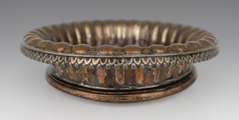 Antique Sheffield Plated Turned Wooden Wine Coaster