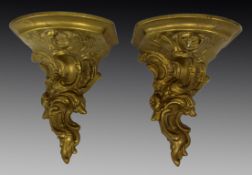 Pair of Vintage Brass Wall Brackets